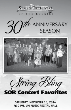 anniversary season - String Orchestra of the Rockies