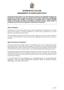 scarborough college management of anaphylaxis policy