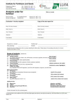 nstitut f&uuml;r Muster-Untersuchungen - LUFA Nord-West