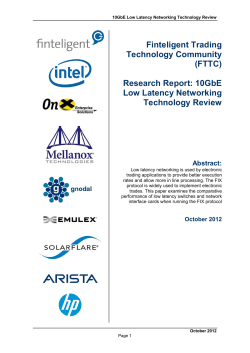 (FTTC) Research Report: 10GbE Low Latency