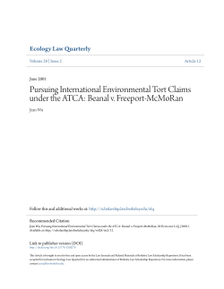 Pursuing International Environmental Tort Claims under the ATCA