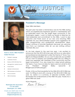 President`s Message AUGUST - Washington Bar Association