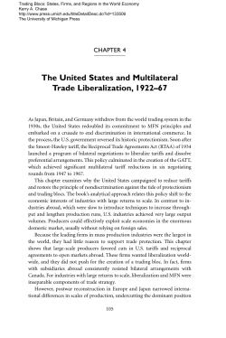 The United States and Multilateral Trade Liberalization, 1922–67