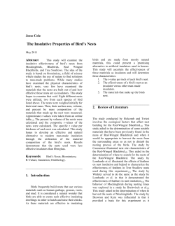 The Insulative Properties of Bird`s Nests