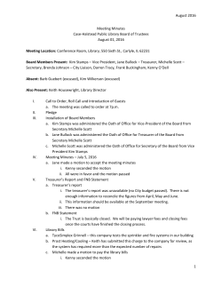 August 2016 1 Meeting Minutes Case-Halstead Public Library Board
