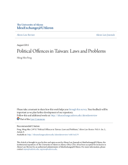 Political Offences in Taiwan: Laws and Problems