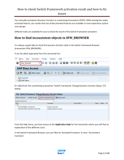 How to check Switch Framework activation result and how to fix