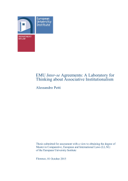 EMU Inter-se Agreements - Cadmus, EUI Research Repository