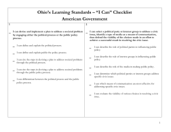 American Government I CAN statements