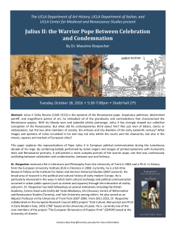 Julius II: the Warrior Pope Between Celebration and