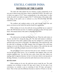 motions of the earth - Excell Career Online