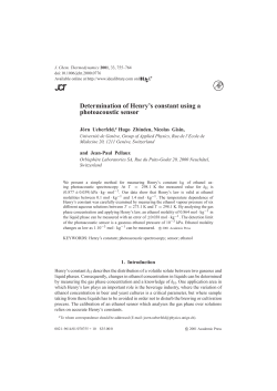 Determination of Henry`s constant using a photoacoustic sensor