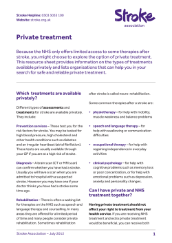 Private treatment - Stroke Association
