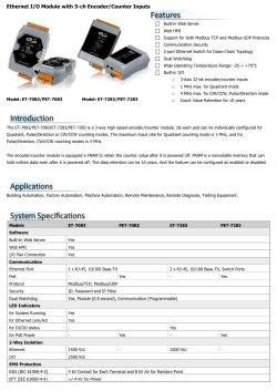 Ethernet I/O Module with 3-ch Encoder/Counter Inputs