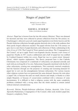 Stages of papal law