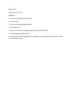Millionaire Pie Preparation time: 15 min. Ingredients: 1 14 ounce can