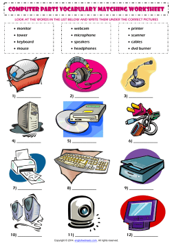 computer parts vocabulary matching worksheet