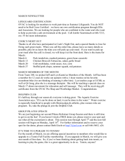 MARCH NEWSLETTER LIFEGUARD CERTIFICATION OVAC is