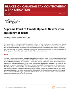 Supreme Court of Canada Upholds New Test for