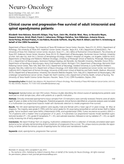Clinical course and progression-free survival of adult intracranial