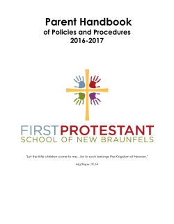 Parent Handbook - First Protestant School