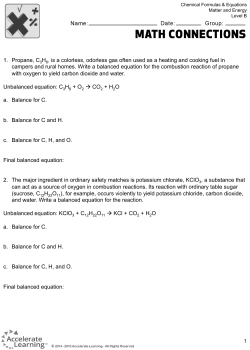 1 1. Propane, C 3H8, is a colorless, odorless gas often used as a