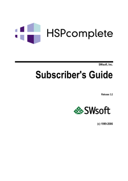 Subscriber`s Guide