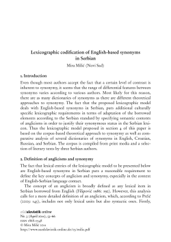 Lexicographic codification of English