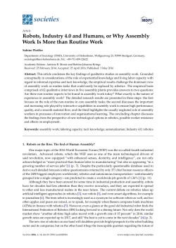 Robots, Industry 4.0 and Humans, or Why Assembly
