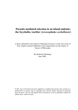 Parasite-mediated selection in an island endemic, the