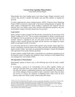 Lessons from Ugandan Moneylenders