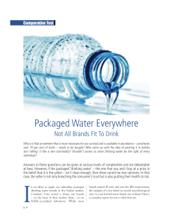 Packaged Water 1.134 MB - Department of Consumer Affairs