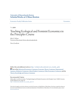 Teaching Ecological and Feminist Economics in the Principles Course