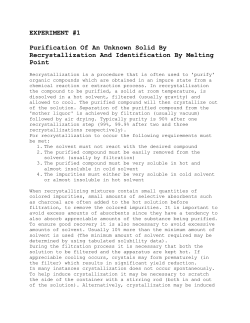 Recrystallization and ID of unknowns