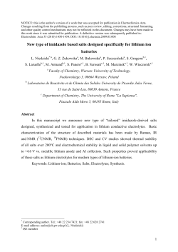 New type of imidazole based salts designed specifically for lithium