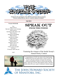 Fall 2012 - John Howard Society of Manitoba