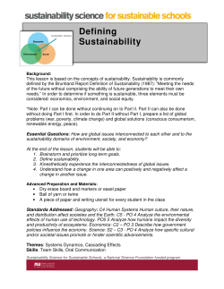 Defining Sustainability - Global Institute of Sustainability