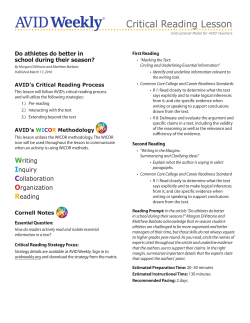 Critical Reading Lesson