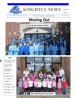 Summer 2015 Edition - Our Lady of Sorrows School