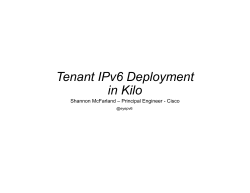 Tenant IPv6 Deployment in Kilo