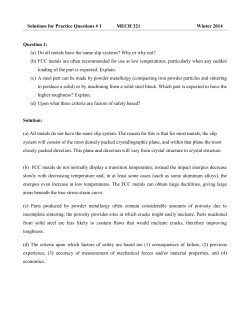 Solutions for Practice Questions # 1 MECH 321 Winter 2014