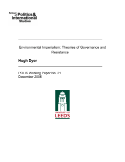 Environmental Imperialism - School of Politics and International