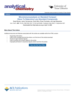 Microimmunoanalysis on Standard Compact Discs To Determine