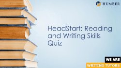 HeadStart: Reading and Writing Skills Quiz