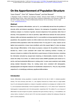 On the Apportionment of Population Structure