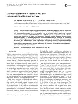 Adsorption of strontium (II) metal ions using phosphonate