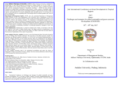 2nd International Conference on Green Development in Tropical