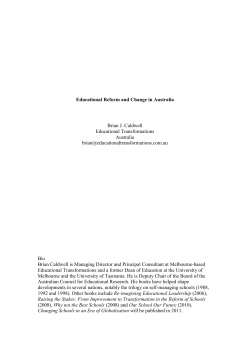 EDUCATIONAL REFORM AND CHANGE IN AUSTRALIA