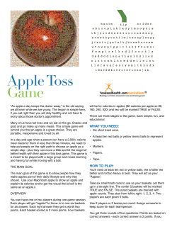 Apple Toss Game - Food and Health Communications