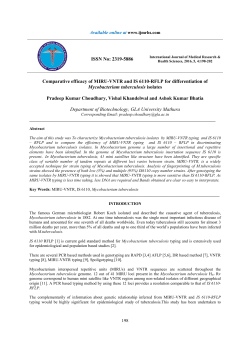 Comparative efficacy of MIRU-VNTR and IS 6110